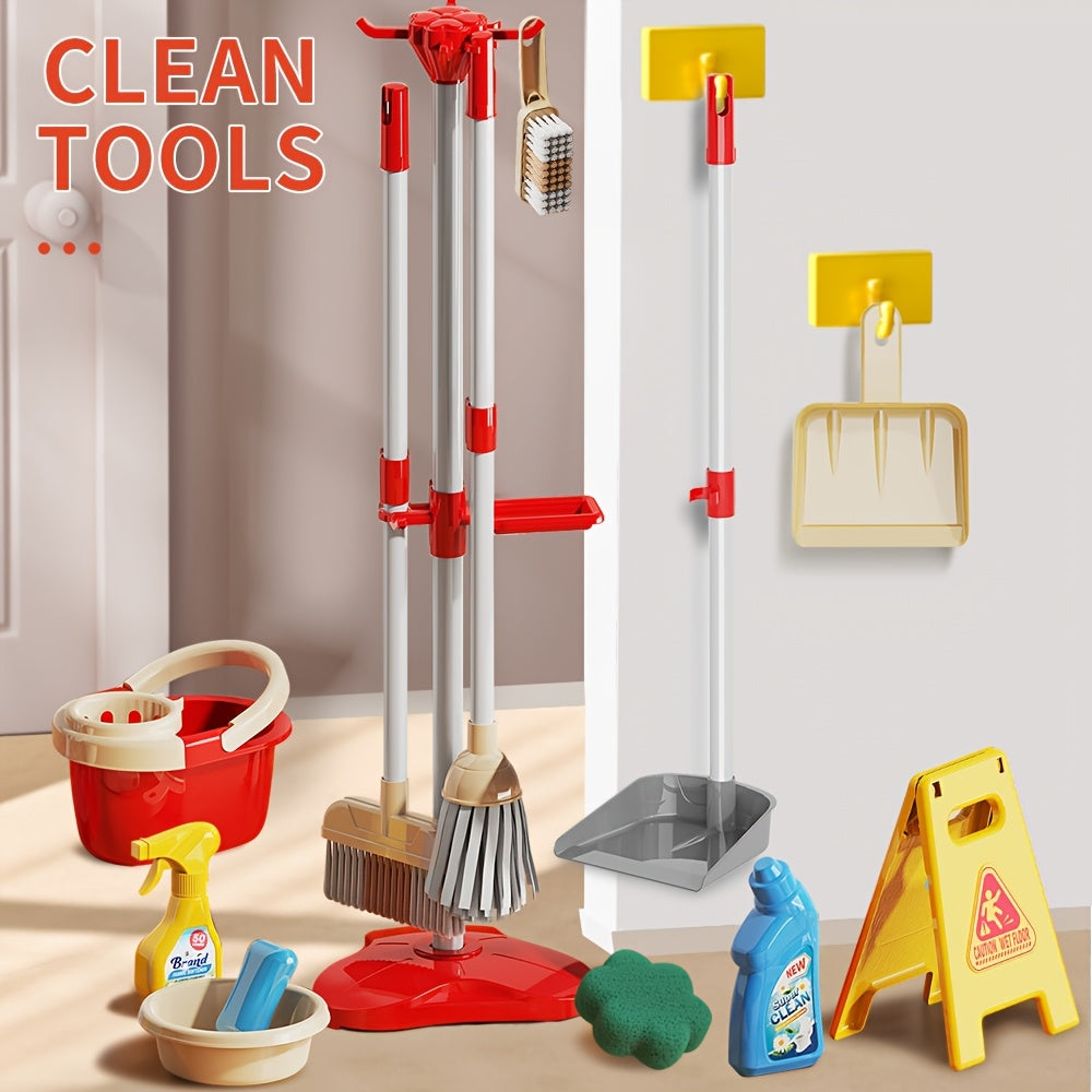 Kids Cleaning Toy Set - 13pcs with Realistic Tools
