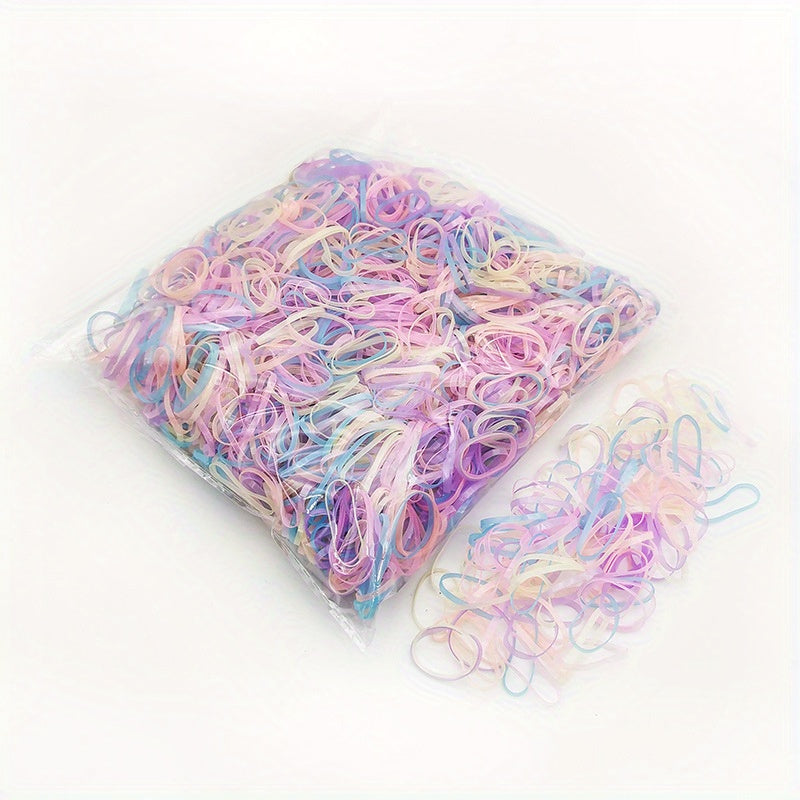 1000pcs Solid Hair Tie Non Slip Scrunchie Ponytail Holder Minimalist Hair Band