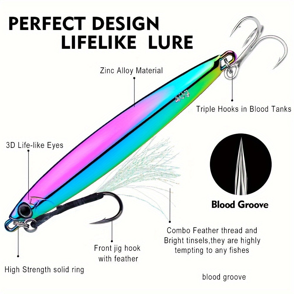 Proberos 1pc Metal Jig Fishing Lure for Saltwater
