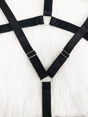 Hollow Out Ring Linked Panties Sheer Faux Pearl Pendant