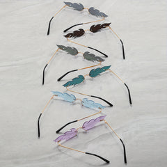 6 Pairs Fire Lens Sunglasses Rimless Party Glasses Unisex UV400