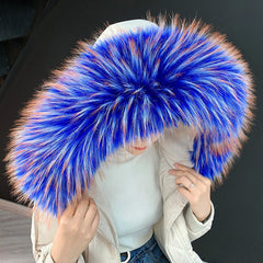 Faux Fur Collar Solid Warm Decorative Plush Shawl Scarf