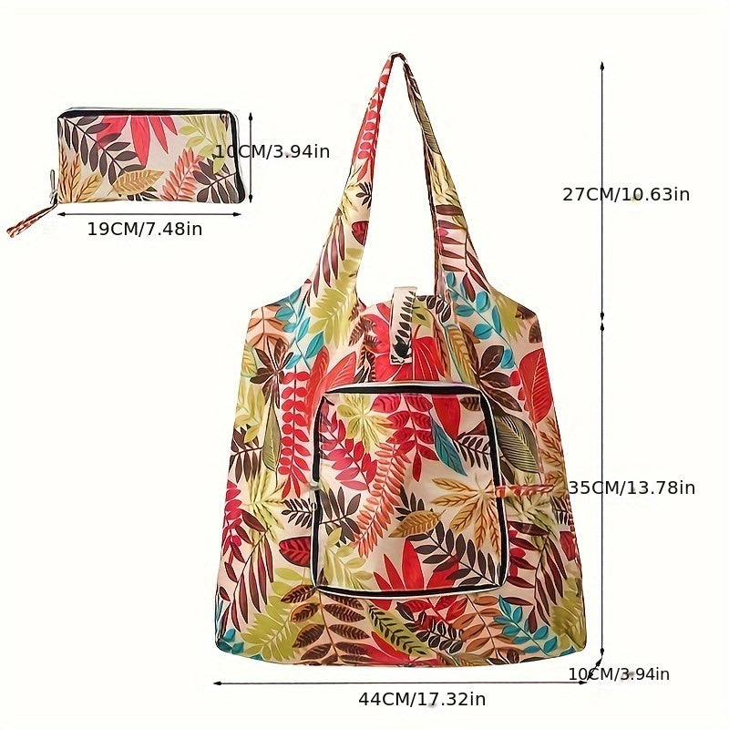 2pcs Waterproof Shopping Bags Set Portable Folding