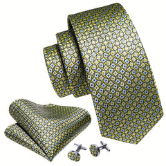 Men's Tie, Handkerchief, Cufflinks Set for Wedding Party