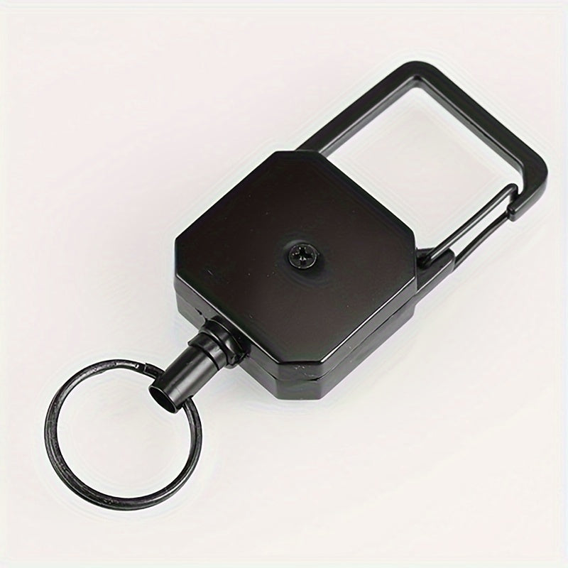 Steel Wire Rope Retractable Key Chain Carabiner Anti Lost Keyring