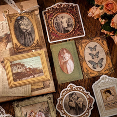 10pcs Retro Circular Calendar Weekly Monthly Collage Stickers For Scrapbook DIY