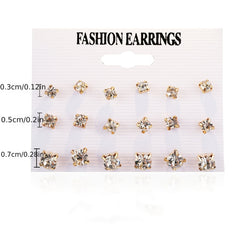 Faux Pearl Zircon Stud Earrings Women Party Daily Decor Gift