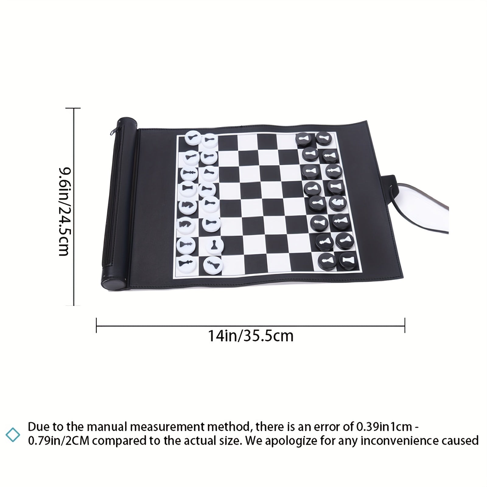 Portable Chess Puzzle Game Set - Two In One Travel Chessboard Game