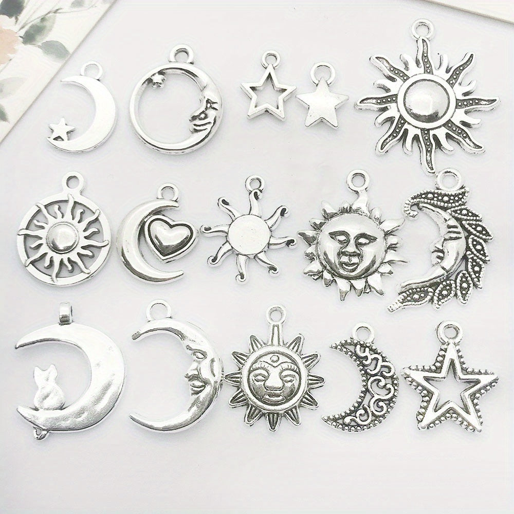 15pcs Tibetan Silver Metal Charms Pendants DIY For Jewelry Making