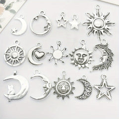 15pcs Tibetan Silver Metal Charms Pendants DIY For Jewelry Making