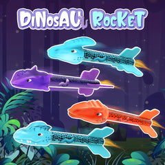 Dino Toy Rocket Launcher Kids 4 Colorful Dinos Outdoor Fun Toys Boys Girls
