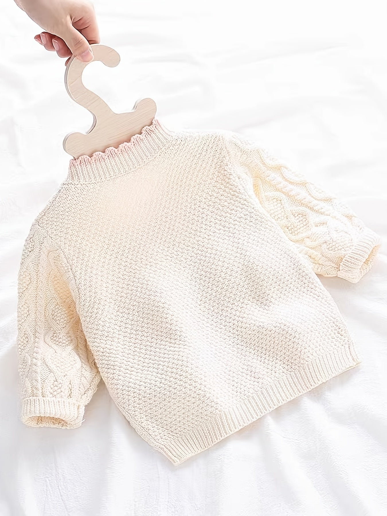 Kids Small Flower Embroidered Cotton Knitted Cardigan