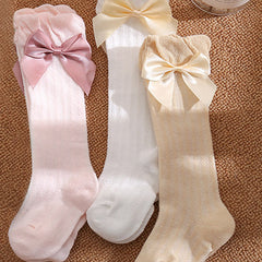 Cozy Bow Socks for Babies Toddlers Kids - Warm & Stylish