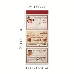 30pcs Butterfly Collage Memo Pad Retro Diary Decorate Paper