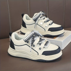 Boys Lace-up Platform Skate Shoes Breathable Anti-skid Sneakers