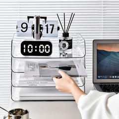 Desktop Transparent Storage Box for Office Desk