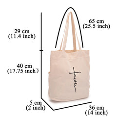 Large Capacity Letter Print Canvas Tote Bag