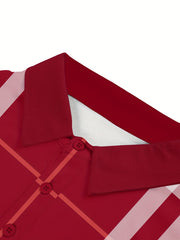 Men's Plaid Polo Shirt for Golfing