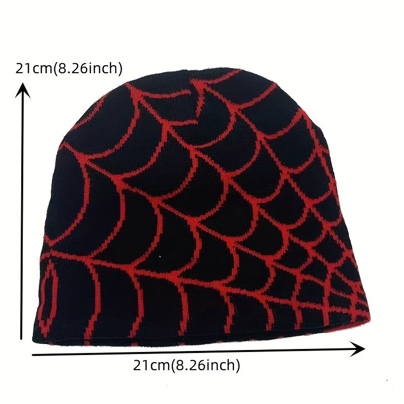 Retro Cotton Brimless Hat with Spider Web Embroidery