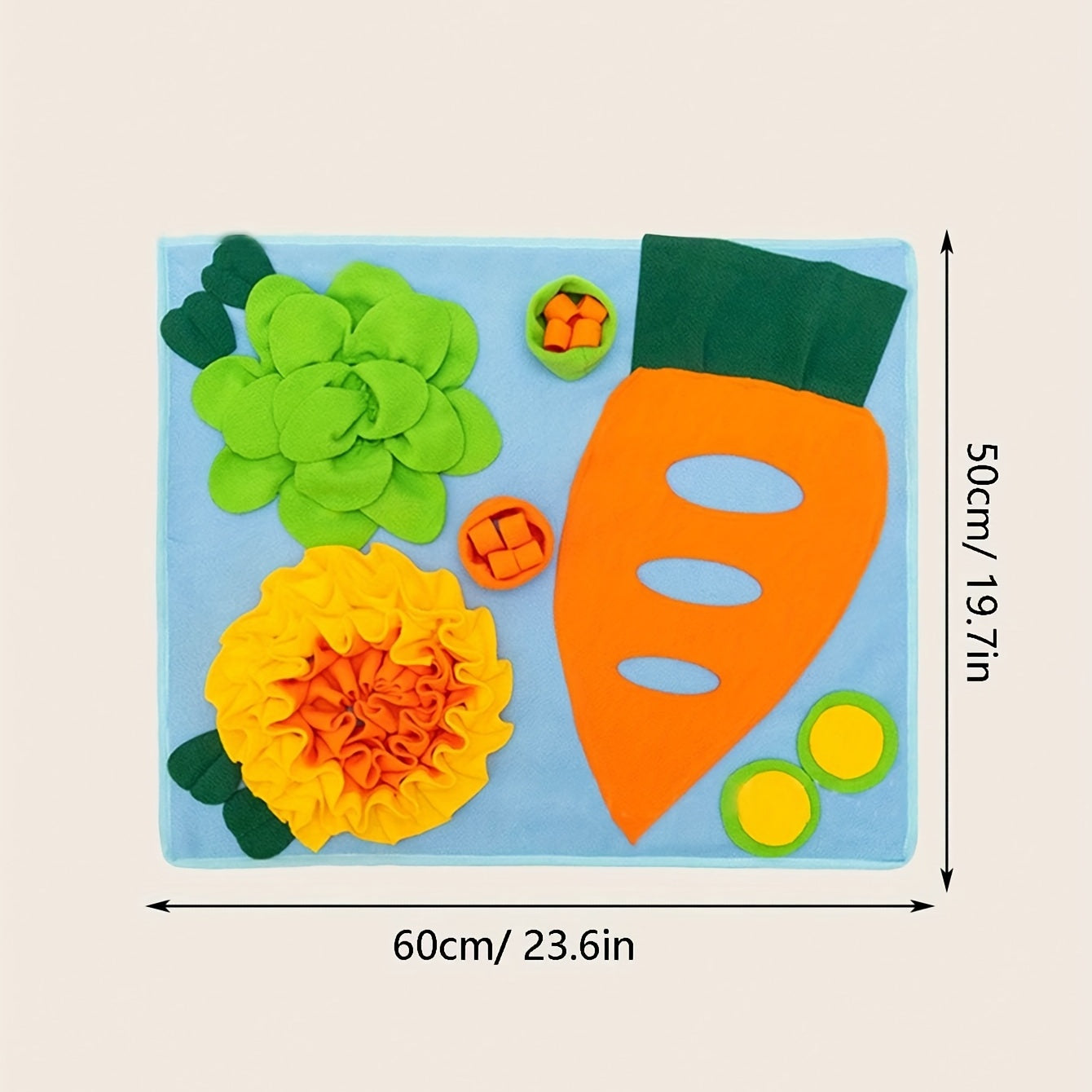 Rabbit Foraging Mat Interactive Puzzle Small Pet Training Toy Soft Feeding Mat