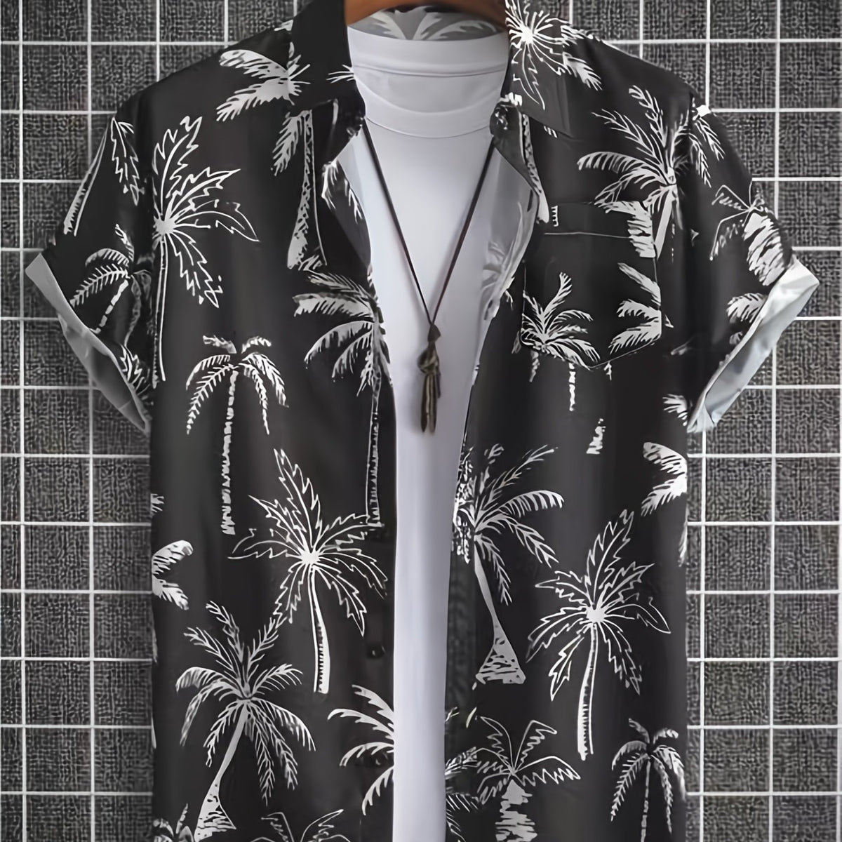 Coconut Tree Print Men's Hawaiian Shirt