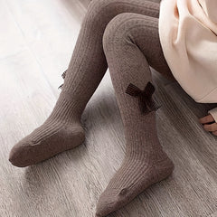Baby Girls Bowknot Pantyhose Knitted Mesh Leggings Tights
