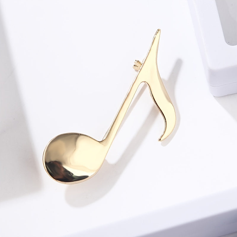 Golden Music Note Brooch Unisex Scarf Pin Jewelry