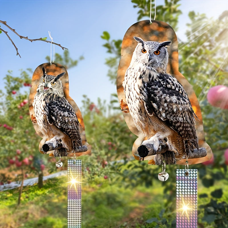 Patio Balcony Owl Bird Repellent with Reflective Ribbon