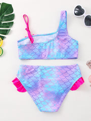 Girls Fish Scale Bikini Tankini Swimsuit Set