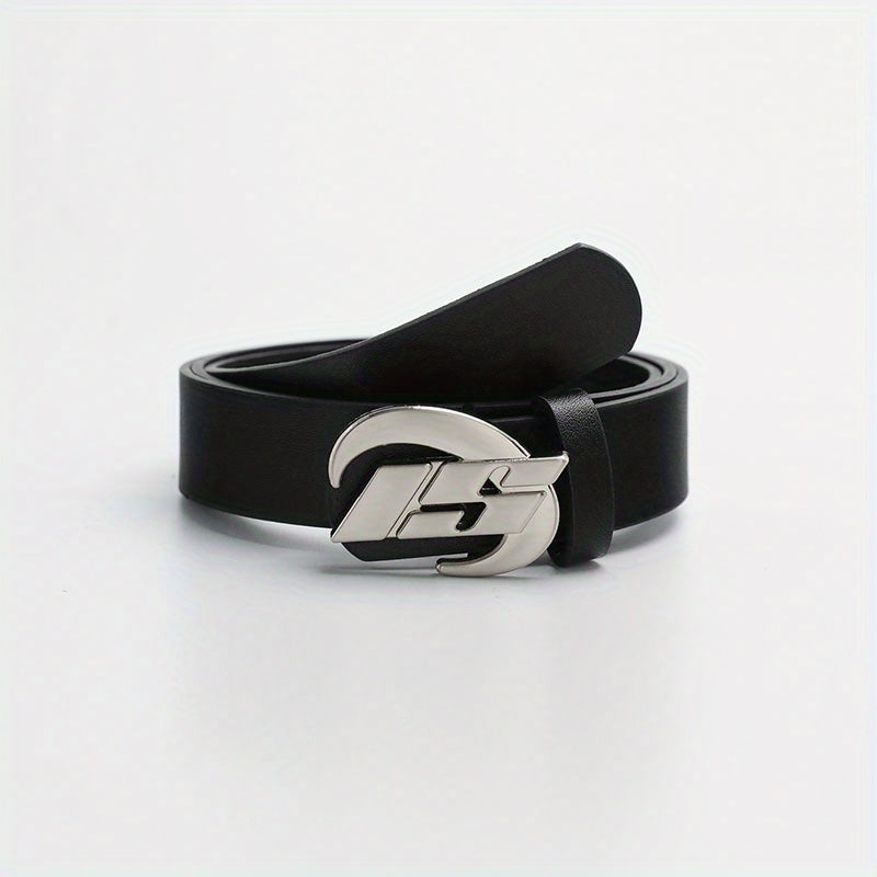 Oval Metal Buckle Belt Casual PU Leather Belt Jeans Pants Belts