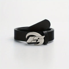 Oval Metal Buckle Belt Casual PU Leather Belt Jeans Pants Belts