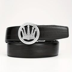 Men's Rhinestone Crown Auto Buckle PU Leather Belt
