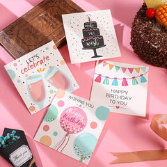 Birthday Set 4pcs Envelope Gift Card for Friends, Relatives, Lover