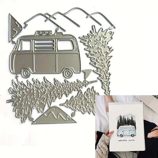 Car And Tree Camping Mold For DIY Scrapbooking Decoration