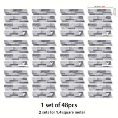 12pcs Marble 3D Self Adhesive Tile Sticker Waterproof