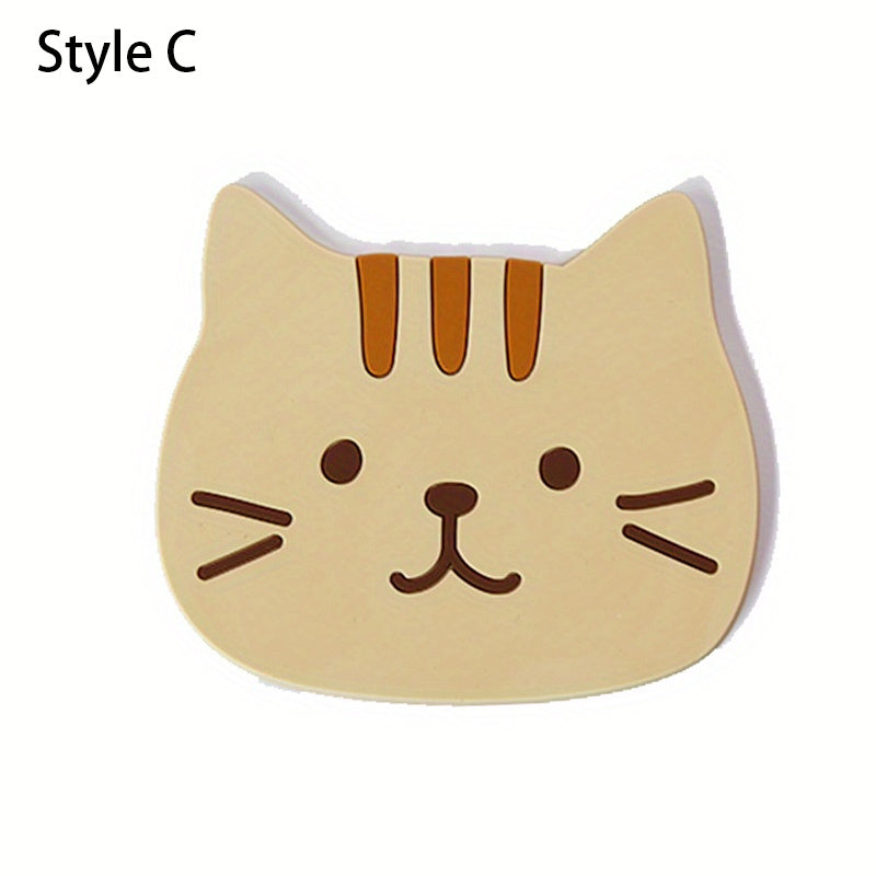Cartoon Cat Coaster Non Slip Cup Mat Home Decor Kitchen Gadgets
