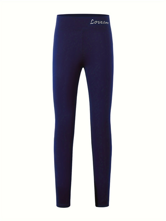 Girls Comfy LOVE HOME Print Leggings Slim Leggings Activewear Pants