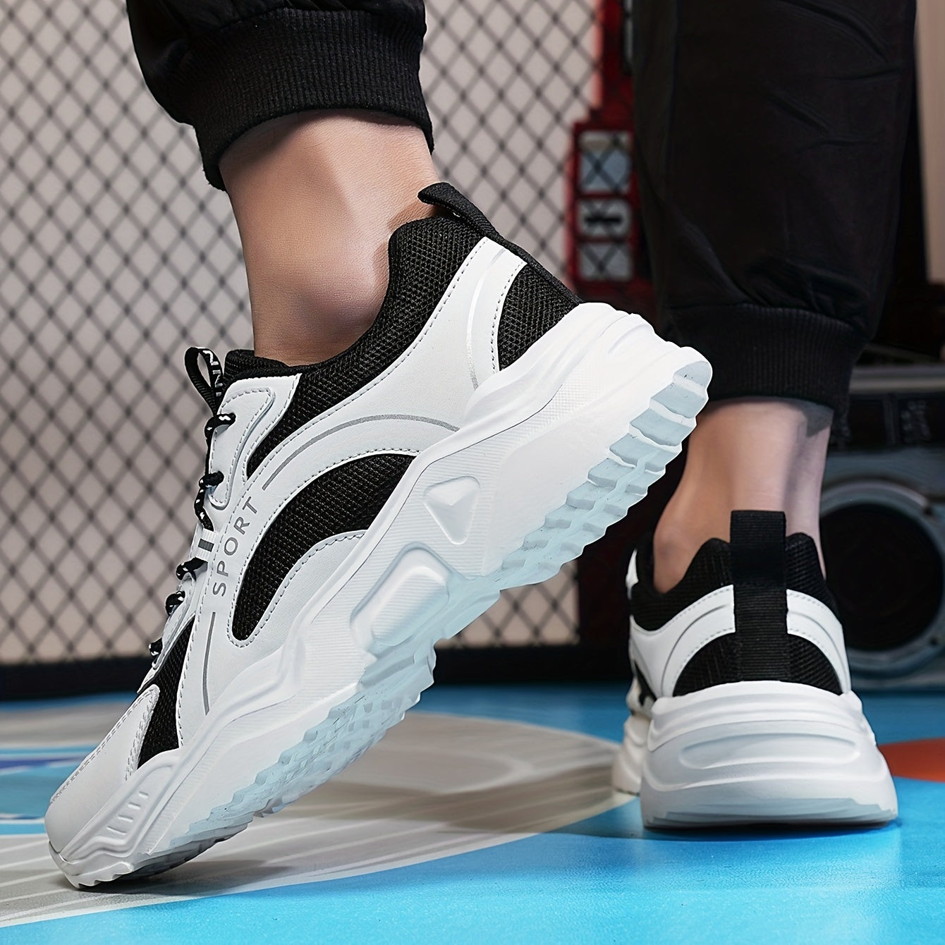Men's Breathable Chunky Sneakers For Jogging Gym