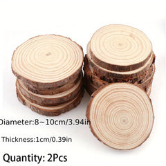 3 Thick Pine Wood Slices Circles With Tree Bark Log Discs DIY Crafts