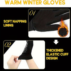 Touchscreen Winter Gloves Men Women Warm Anti Slip Knit Lining