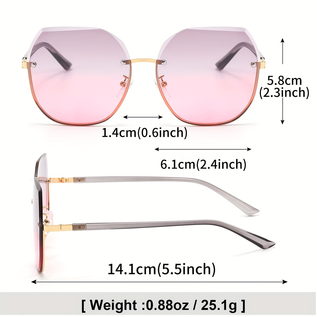 Stylish Rimless Men's Sunglasses for Street Photography