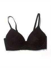 Solid T Shirt Bra Push Up Comfy & Breathable Women's Lingerie