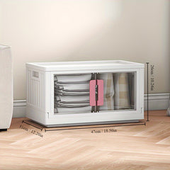 1pc Stackable Storage Bins With Lids Plastic Box