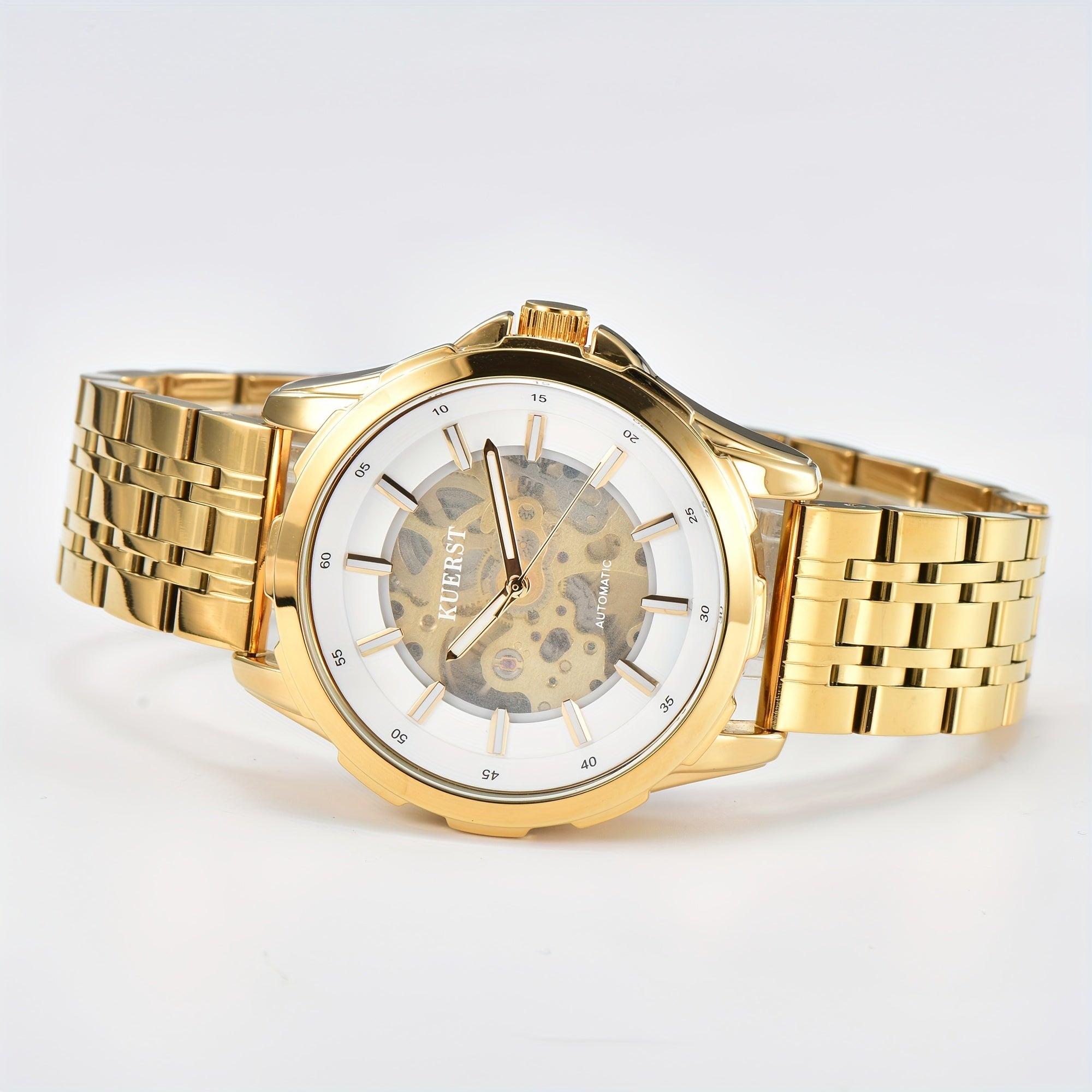 KUERST Teen Watch Steel Strap Automatic Mechanical Wrist Watch