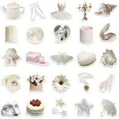 50pcs Cartoon VSCO Pretty Kpop Decorative Romantic Waterproof Stickers