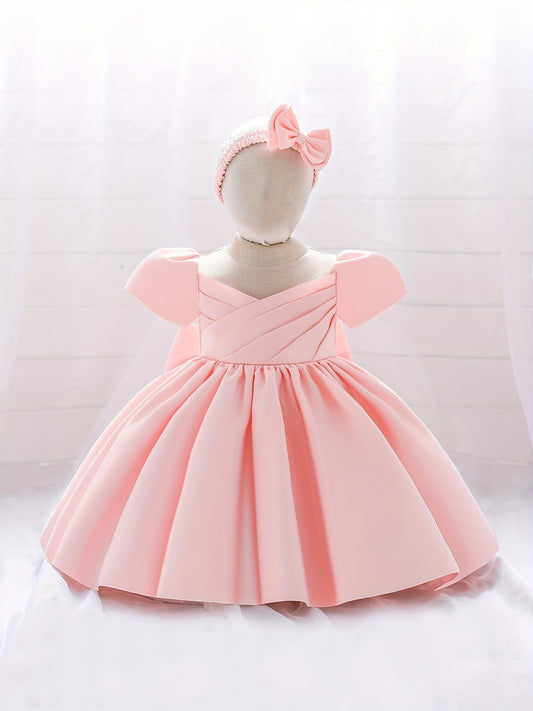 Gorgeous Birthday Wedding Baptism Gown Dress Fairy Girls V Neck Tutu Dress