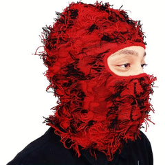 Hip Hop Tassel Balaclava Full Cover Mask Camouflage Knitted Headgear