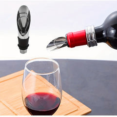 2pcs Wine Pourer And Stopper Set Stainless Steel Wine Aerator Pourer