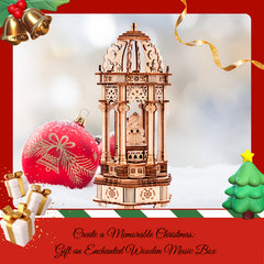 Natural Wood 3D Puzzle Music Box Handcrafted DIY Rotating Fairy Beige