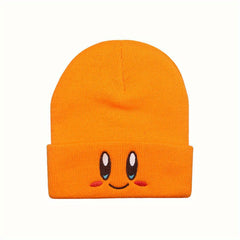 Smiling Face Eyes Embroidery Woolen Hat for Men